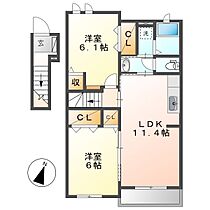 ア・レーズＴ  ｜ 岡山県小田郡矢掛町矢掛（賃貸アパート2LDK・2階・57.07㎡） その2