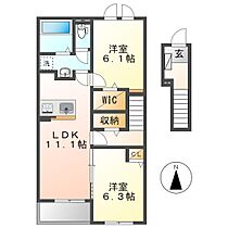 岡山県倉敷市大内（賃貸アパート2LDK・2階・58.60㎡） その2