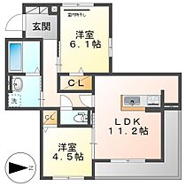 岡山県倉敷市水江（賃貸アパート2LDK・2階・55.48㎡） その2