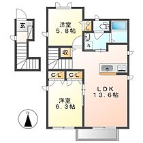 フォンティーヌＡ  ｜ 岡山県倉敷市大島（賃貸アパート2LDK・2階・61.60㎡） その2