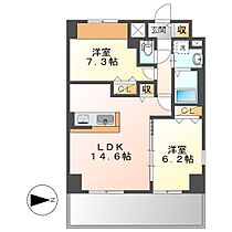 ケイマイティII  ｜ 岡山県倉敷市幸町（賃貸マンション2LDK・11階・62.41㎡） その2