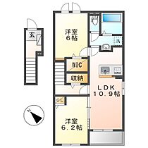 岡山県倉敷市水江（賃貸アパート2LDK・2階・58.57㎡） その2