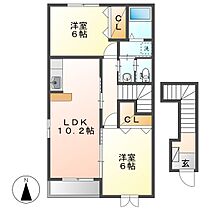 グレース・コートＢ  ｜ 岡山県総社市真壁（賃貸アパート2LDK・2階・57.02㎡） その2