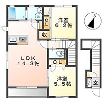 岡山県倉敷市笹沖（賃貸アパート2LDK・2階・66.01㎡） その2