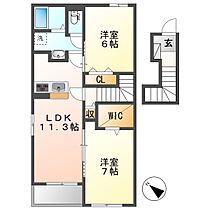 レ　リアンB  ｜ 岡山県総社市中原（賃貸アパート2LDK・2階・58.67㎡） その2