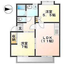 中山コーポ1  ｜ 岡山県都窪郡早島町早島（賃貸アパート2LDK・2階・49.60㎡） その2