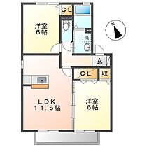 ハミングバードＣ  ｜ 岡山県倉敷市福田町古新田（賃貸アパート2LDK・2階・53.76㎡） その2