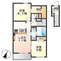 ブルー　エトワールO  ｜ 岡山県倉敷市東塚4丁目（賃貸アパート2LDK・2階・57.54㎡） その2