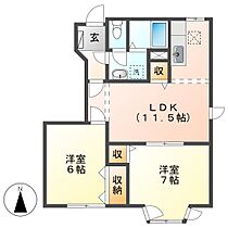 岡山県倉敷市中畝5丁目（賃貸アパート2LDK・1階・53.51㎡） その2