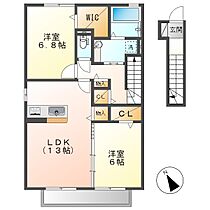 エクセラC  ｜ 岡山県倉敷市連島町鶴新田（賃貸アパート2LDK・2階・39.04㎡） その2