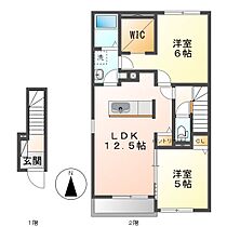 岡山県倉敷市中畝2丁目（賃貸アパート2LDK・2階・58.55㎡） その2