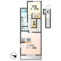 岡山県倉敷市菰池3丁目（賃貸アパート1LDK・2階・44.29㎡） その2