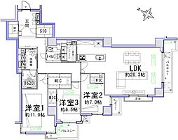ローレルコート三番町 3LDKの間取図画像