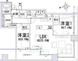 芝パーク・タワー 3LDKの間取図画像