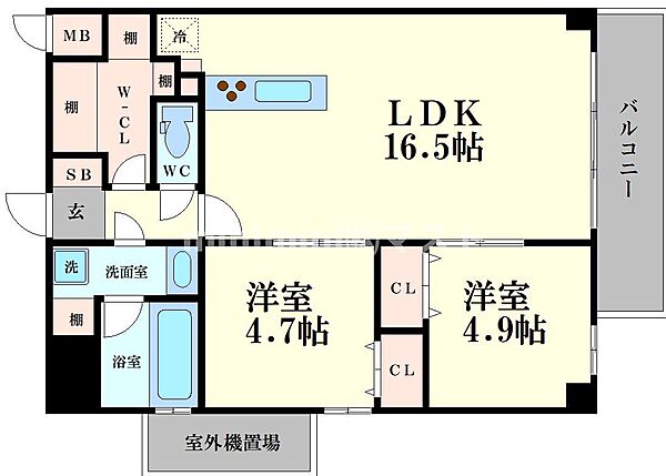 グリュックメゾンF-SAGISU 301｜大阪府大阪市福島区鷺洲2丁目(賃貸マンション2LDK・3階・59.18㎡)の写真 その2