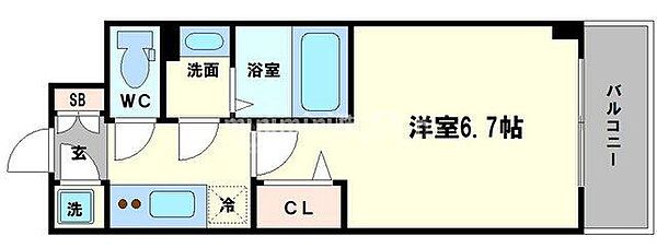 エスリード中之島ザ・コア ｜大阪府大阪市西区川口3丁目(賃貸マンション1K・9階・21.60㎡)の写真 その2