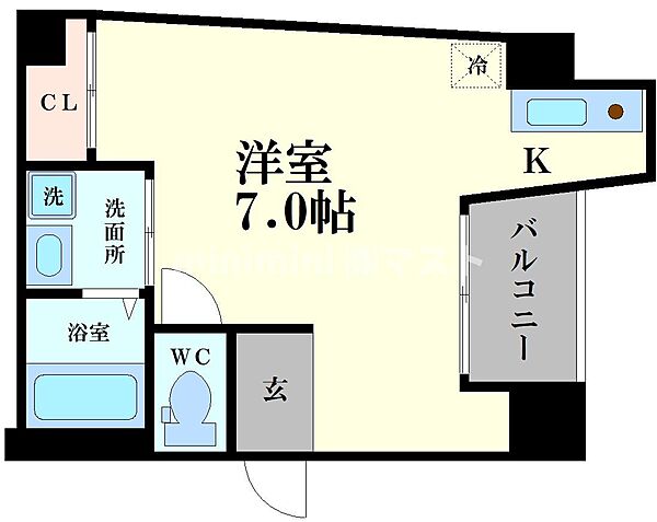 オズレジデンス福島 ｜大阪府大阪市福島区吉野5丁目(賃貸マンション1R・6階・20.00㎡)の写真 その2