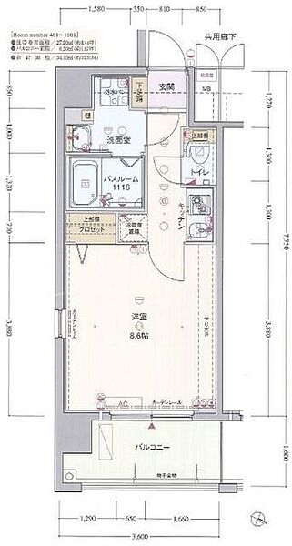 クリスタルグランツ大阪ＢＡＹ ｜大阪府大阪市港区弁天5丁目(賃貸マンション1K・7階・27.90㎡)の写真 その2