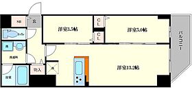 プレサンス阿波座駅前 1301 ｜ 大阪府大阪市西区立売堀5丁目3番地22号（賃貸マンション2LDK・13階・49.66㎡） その2