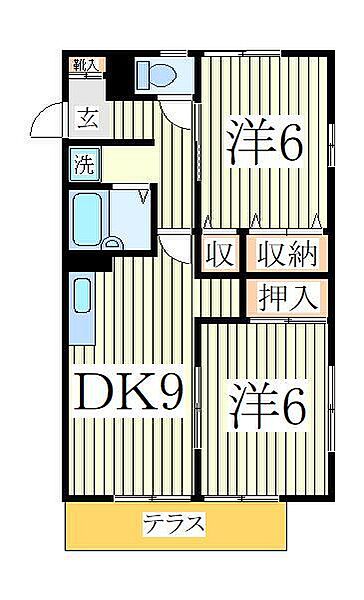 千葉県柏市旭町6丁目(賃貸アパート2DK・1階・50.28㎡)の写真 その2