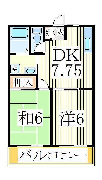 千葉県柏市花野井(賃貸アパート2DK・1階・40.00㎡)の写真 その2