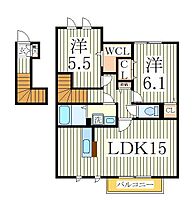 アシェルパークI  ｜ 千葉県野田市山崎貝塚町（賃貸アパート2LDK・2階・67.41㎡） その2