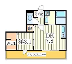 クレア  ｜ 千葉県柏市若葉町（賃貸アパート1DK・2階・31.80㎡） その2