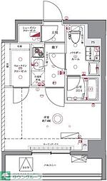 ユリカロゼAZ亀戸II 2階1Kの間取り