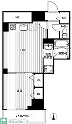 パレスシンシア江東橋 1LDKの間取図画像