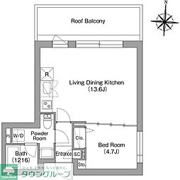 墨田区亀沢2丁目マンション 1LDKの間取図画像
