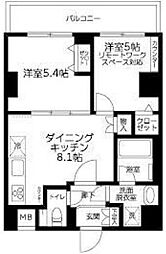 アイル押上ノルド 2DKの間取図画像