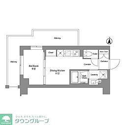 ウエリスアーバン住吉EAST 1DKの間取図画像