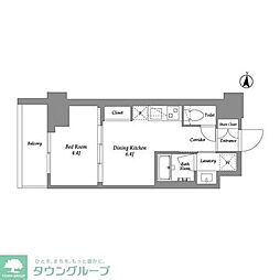 ウエリスアーバン住吉EAST 1DKの間取図画像