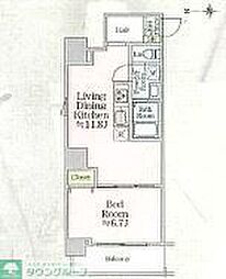 アイルグランデ浅草 1LDKの間取図画像