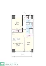 グラン クレイエル 両国 2LDKの間取図画像