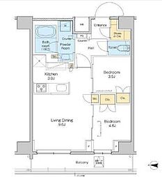 プラウドフラット本所吾妻橋 2LDKの間取図画像