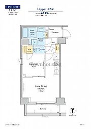 プラウドフラット両国イースト 1LDKの間取図画像