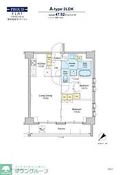 プラウドフラット墨田曳舟ディアージュ 2LDKの間取図画像