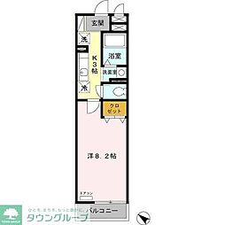 フォレストヒル 1Kの間取図画像