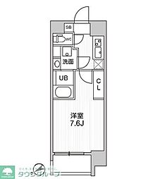 シーズンフラッツ浅草橋 1Kの間取図画像