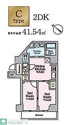 アイルグランデ押上ノース 2DKの間取図画像
