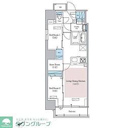 アーバネックス浅草橋Front 2SLDKの間取図画像