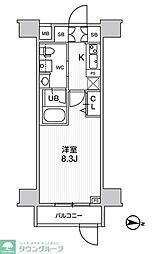 ジェノヴィア三ノ輪2スカイガーデン 1Kの間取図画像