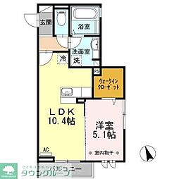 メゾンクルーレ墨田 1LDKの間取図画像