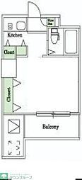 グリーンホーム東京 ワンルームの間取図画像