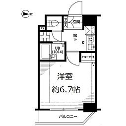 プレール・ドゥーク住吉 1Kの間取図画像