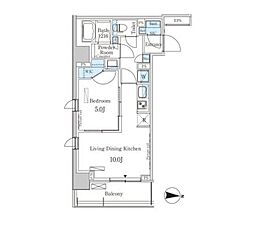 ParkAxis菊川 1LDKの間取図画像