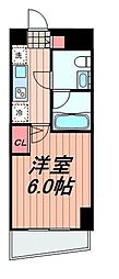 プレール・ドゥーク豊洲 1Kの間取図画像