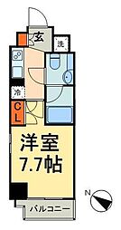 ParkAxis台東根岸 1Kの間取図画像