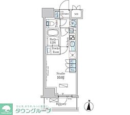 パークアクシス錦糸町ヴェール ワンルームの間取図画像